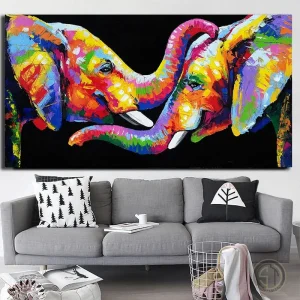 Tableau Éléphant  Multicolore